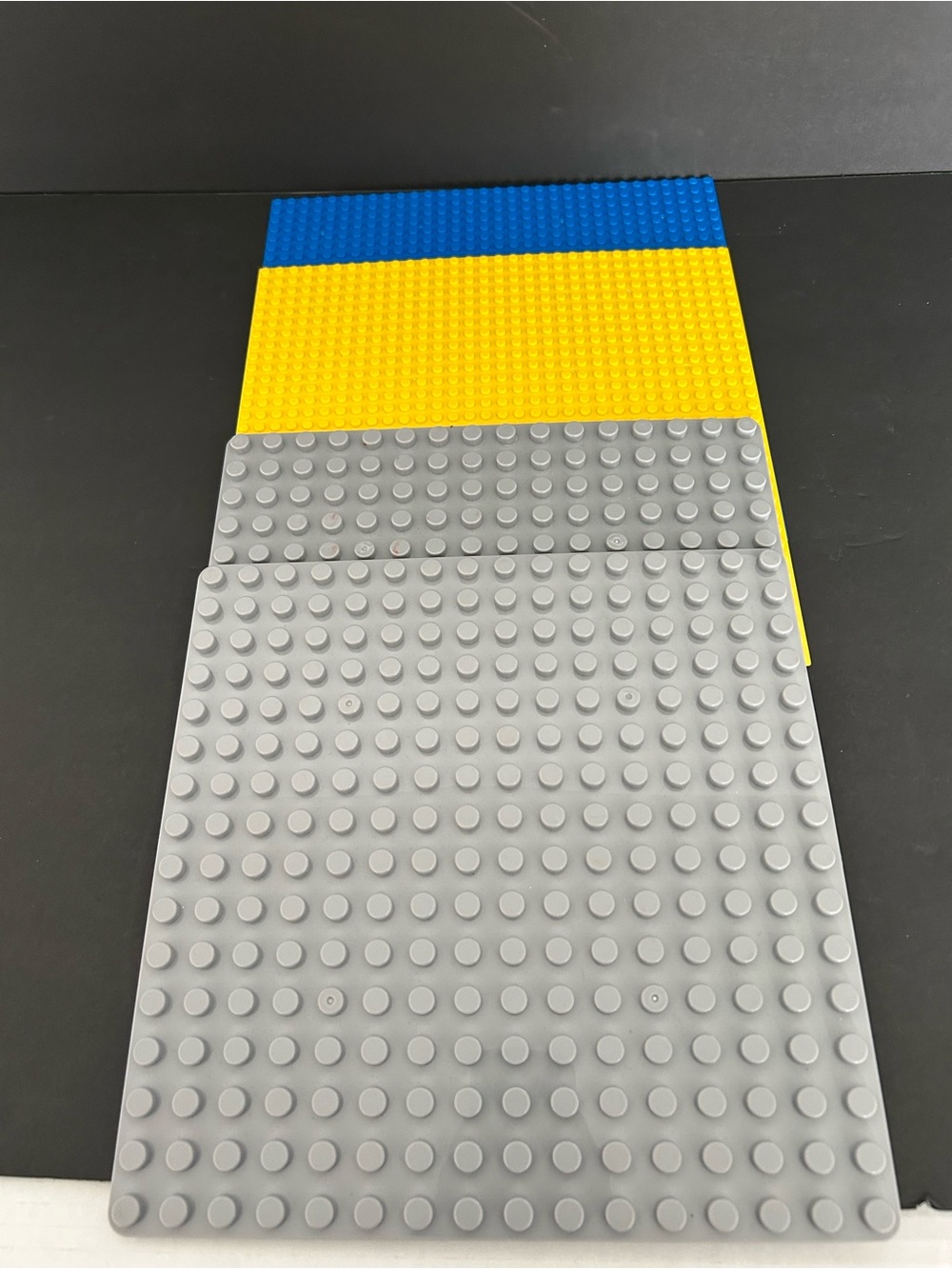 LEGO - Gray, Yellow & Blue Building Baseplates - Kids Construction Toy sold as 4